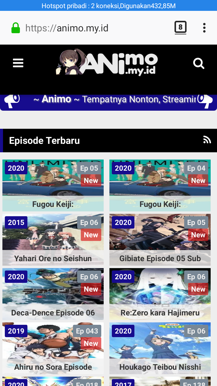 8 daftar situs Animo Nonton Anime Online subs Indo yang bisa kamu Nonton di HP SmartPhone kesayanganmu